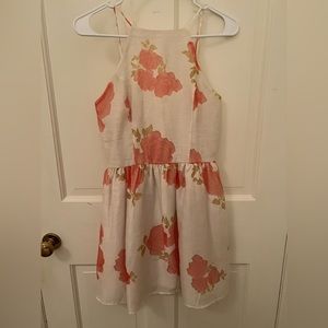 Francesca’s High Neck Tie Back Floral Print Dress